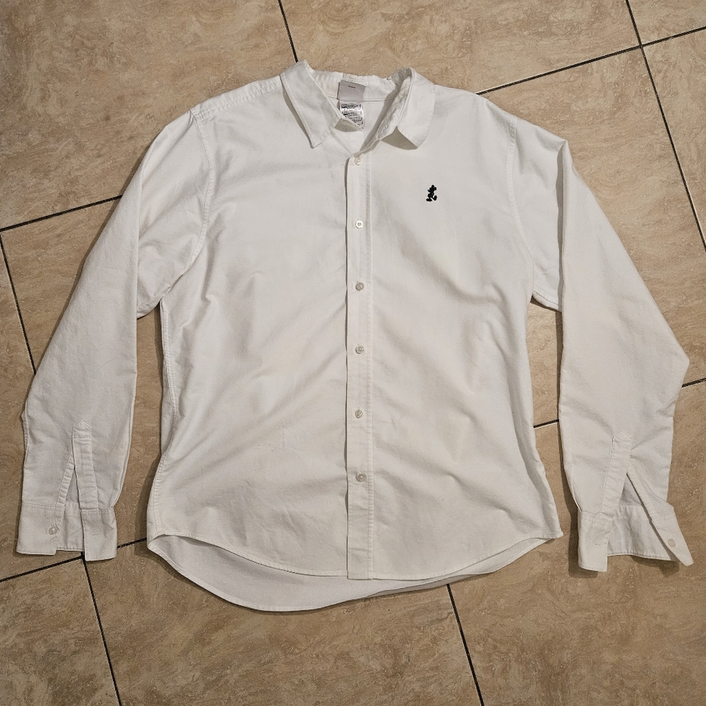 The Disney store Men's Dress shirt with embroidered Mickey Mouse L Large…